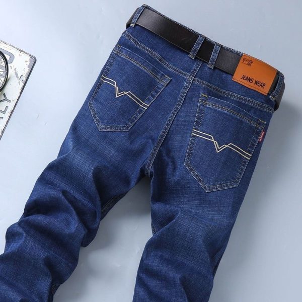 ⁦Men's Jeans Men's Loose Straight Stretch Long⁩ - الصورة ⁦6⁩