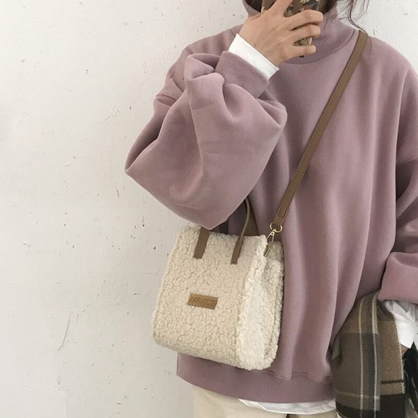 ⁦Women's Fashion Lamb Wool Crossbody Bag⁩ - الصورة ⁦2⁩