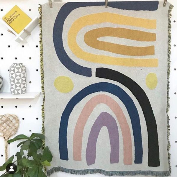 ⁦Bohemian Rainbow Blanket Tapestry Home Decor⁩ - الصورة ⁦4⁩