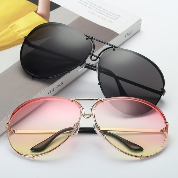 ⁦Women's Fashion Lens Sunglasses Gradient Color⁩ - الصورة ⁦7⁩