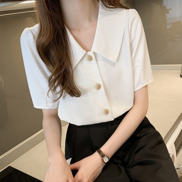 ⁦Beautiful Little Shirt Western Style Blouse Summer Short-sleeved T-shirt⁩ - الصورة ⁦5⁩