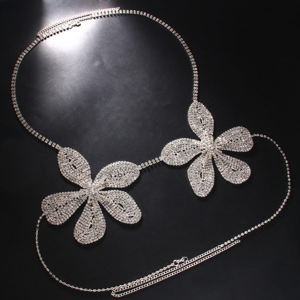 ⁦Bikini Pattern Bra European And American Sexy Rhinestone Body Chains Accessories⁩ - الصورة ⁦5⁩