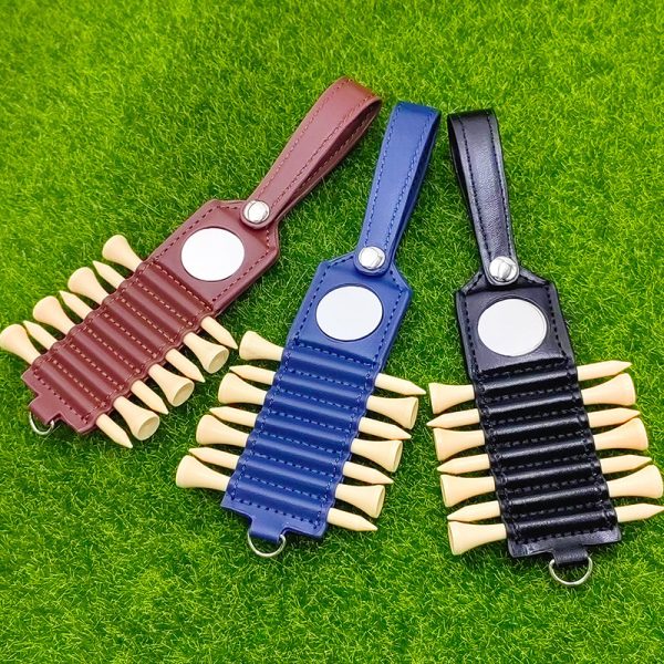 ⁦Golf Ball Nail Storage Leather Case Outdoor Sports Accessories Ball Nail Tag⁩ - الصورة ⁦2⁩