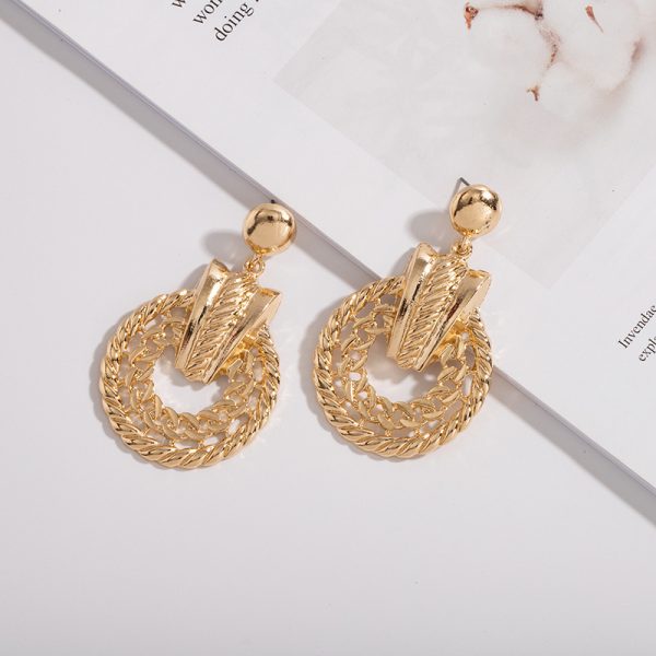 ⁦Trending Creative European And American Earrings Geometry⁩ - الصورة ⁦4⁩