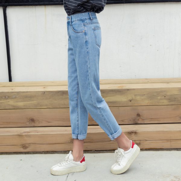 ⁦High waist slimming harem jeans women⁩ - الصورة ⁦2⁩