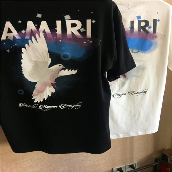 ⁦Peace pigeon print T-shirts for men and women⁩ - الصورة ⁦2⁩