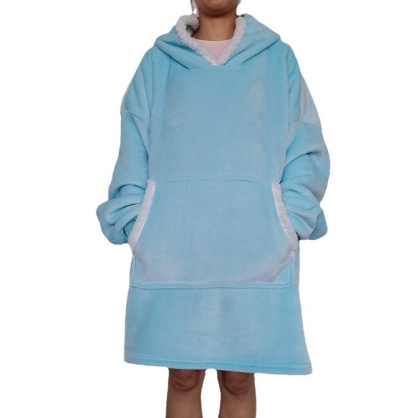 ⁦Flannel Lazy Fleece-lined Thickened Double Layer Composite Pullovers Home Wear⁩ - الصورة ⁦4⁩