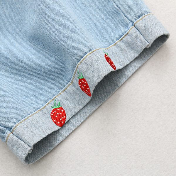 ⁦Strawberry loose wide-leg jeans women⁩ - الصورة ⁦10⁩