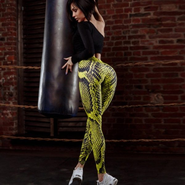⁦Women Snake Printed Leggings Women Push Up Fitness Sweatpants⁩ - الصورة ⁦7⁩