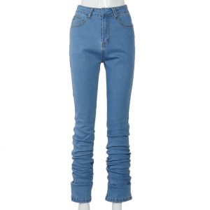 Versatile casual jeans stack pants