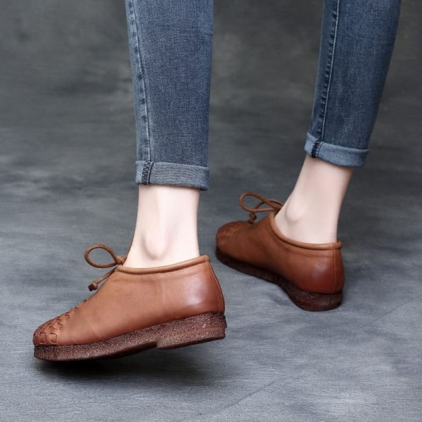 ⁦Vintage Mori Women's Soft-soled Platform Lace-up Flats⁩ - الصورة ⁦5⁩