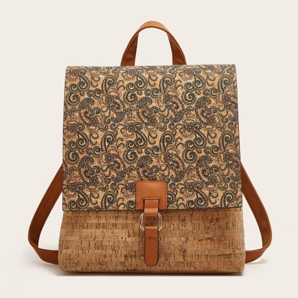 ⁦Affordable Luxury Fashion High-grade Fashion Retro Printed Backpack⁩ - الصورة ⁦3⁩