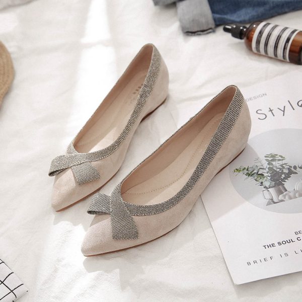 ⁦Women's inner heightening non-slip scoop shoes wedge heel peas shoes⁩ - الصورة ⁦8⁩