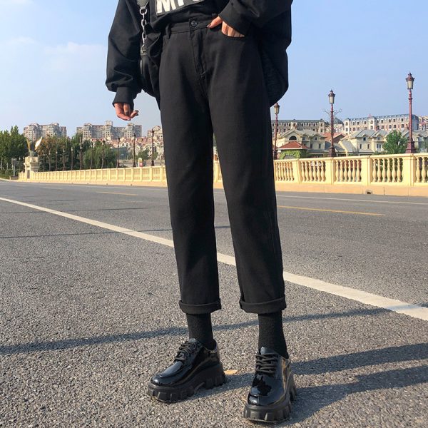⁦Jeans women wide leg pants women pants⁩ - الصورة ⁦4⁩