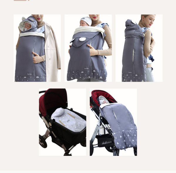 ⁦Warm Baby Carrier Cloak Cover Windproof  Quilt Stroller Accessories⁩ - الصورة ⁦2⁩