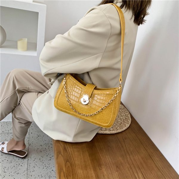 ⁦Women's bag new Korean version chain armpit bag baguette chain shoulder bag⁩ - الصورة ⁦2⁩