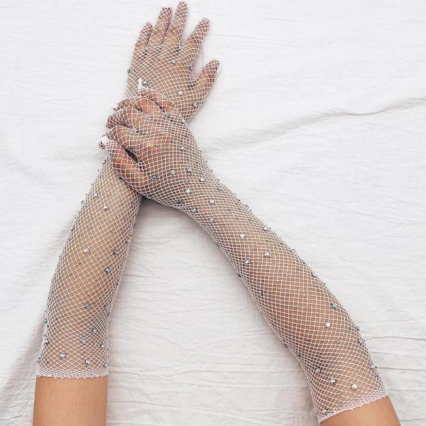 ⁦Stockings Mesh Long Gloves Wedding Accessories⁩ - الصورة ⁦5⁩