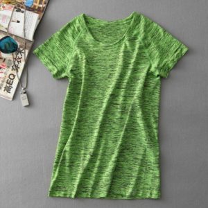 Women's sports short sleeves dyed sports t-shirt aerobics running fitness yoga clothes jackets quick-drying slim clothes