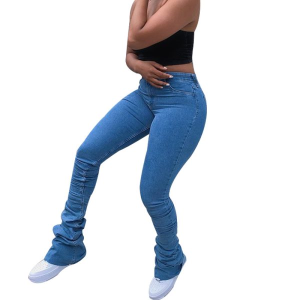 ⁦Versatile casual jeans stack pants⁩ - الصورة ⁦2⁩