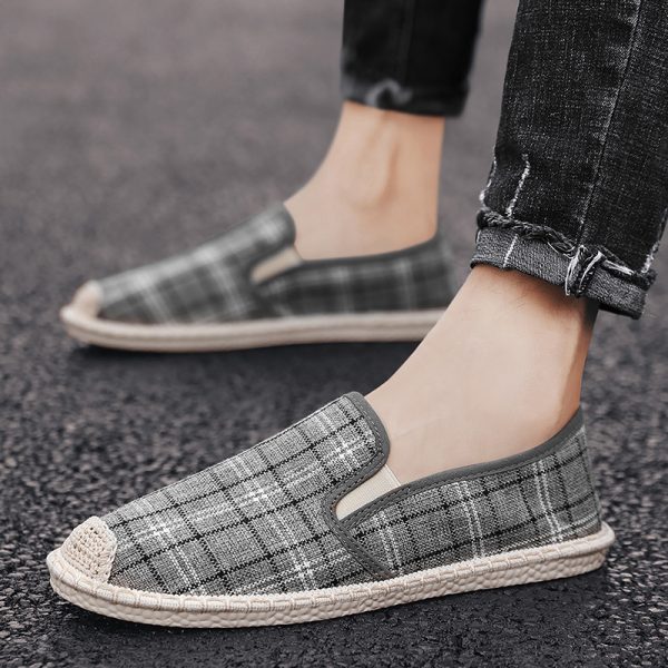 ⁦Summer breathable linen fisherman men canvas shoes⁩ - الصورة ⁦5⁩