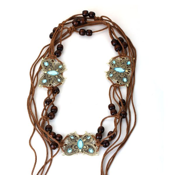 ⁦Butterfly Waist Chain Hand-woven Dress Accessories⁩ - الصورة ⁦5⁩
