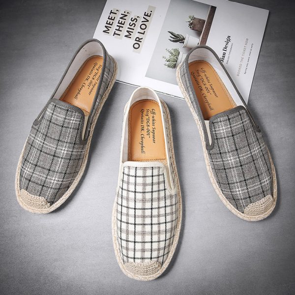 ⁦Summer breathable linen fisherman men canvas shoes⁩ - الصورة ⁦3⁩