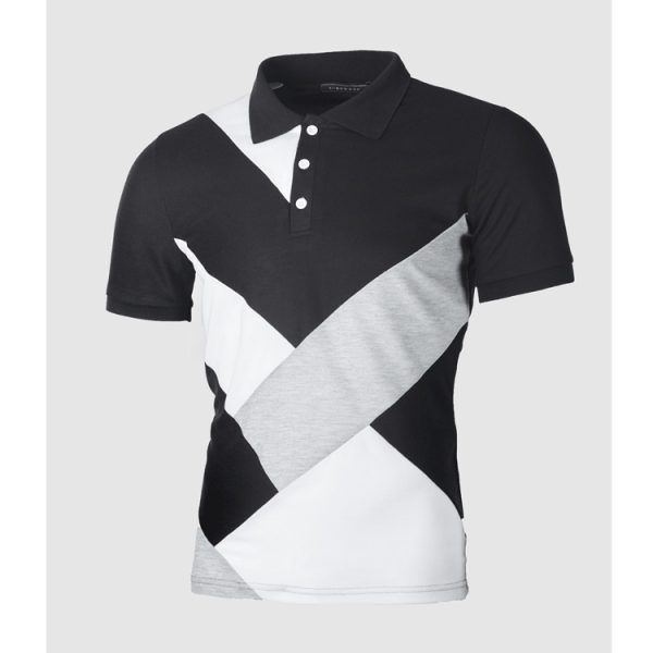 ⁦Men Polo Shirt Casual Cotton T Shirts Men's Casual Short Sleeve Pol⁩ - الصورة ⁦2⁩