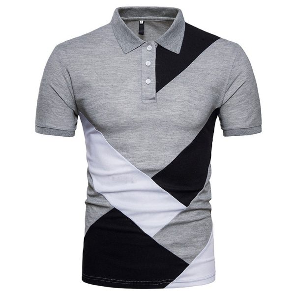 ⁦Men Polo Shirt Casual Cotton T Shirts Men's Casual Short Sleeve Pol⁩ - الصورة ⁦3⁩