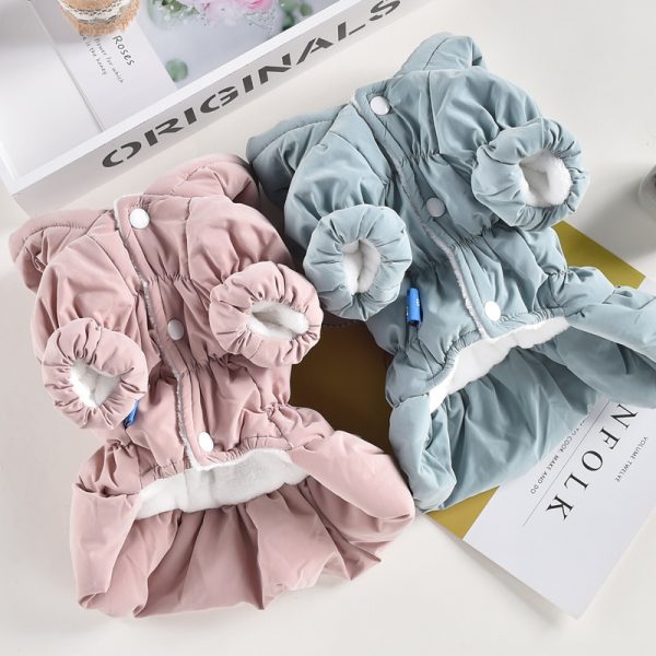 ⁦Pet Dog Clothes Winter Clothes Cat Floral Bubble Skirt Cotton Clothes⁩ - الصورة ⁦2⁩