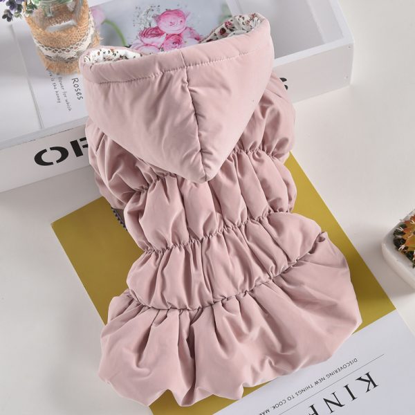 ⁦Pet Dog Clothes Winter Clothes Cat Floral Bubble Skirt Cotton Clothes⁩ - الصورة ⁦4⁩