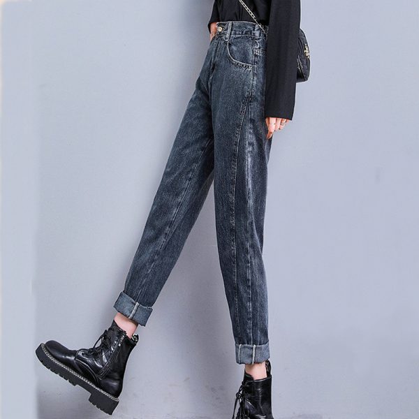 ⁦Temperament Stretch Jeans Women Fall and Winter High Waist Was Thin⁩ - الصورة ⁦5⁩