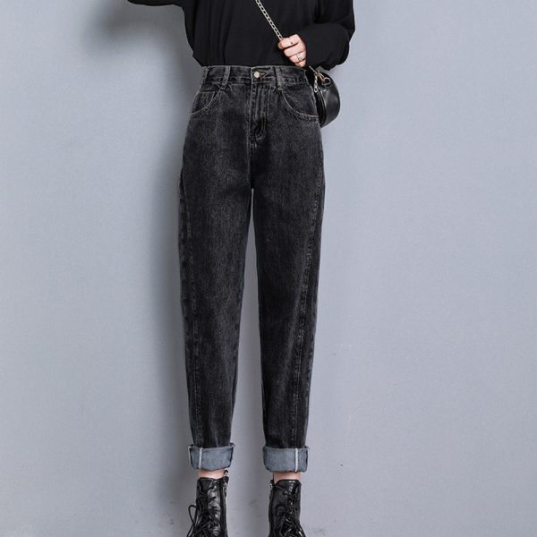 ⁦Temperament Stretch Jeans Women Fall and Winter High Waist Was Thin⁩ - الصورة ⁦2⁩