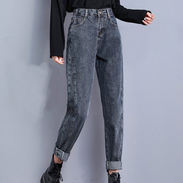 ⁦Temperament Stretch Jeans Women Fall and Winter High Waist Was Thin⁩ - الصورة ⁦3⁩