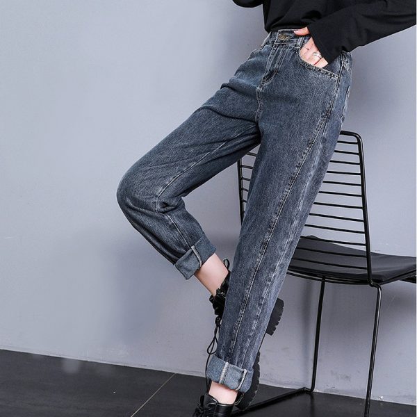 ⁦Temperament Stretch Jeans Women Fall and Winter High Waist Was Thin⁩ - الصورة ⁦4⁩