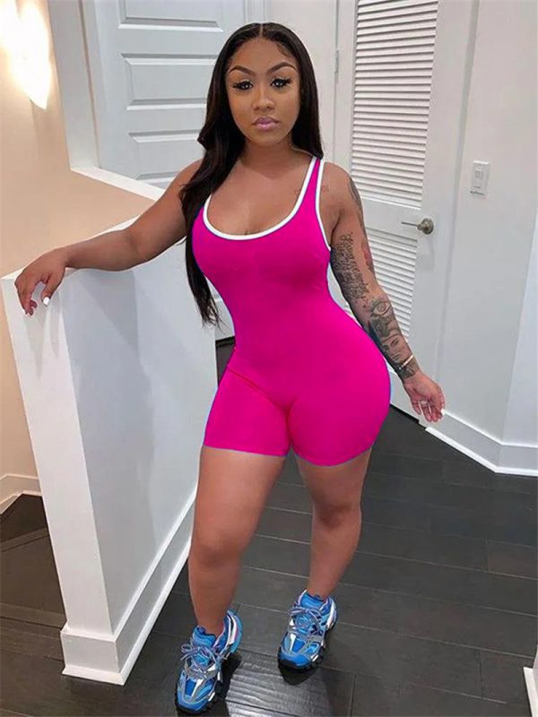 ⁦Women Sleeveless Tank Jumpsuit Rompers Playsuit Bodycon⁩ - الصورة ⁦3⁩
