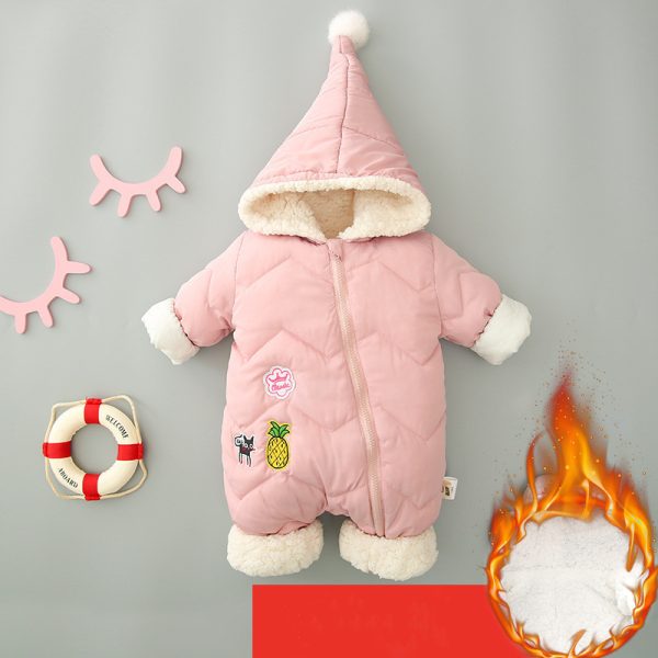 ⁦One Piece Clothes, Winter Thick Hugging Clothes, Winter Clothes, Newborn Down Cotton Padded Clothes, Baby Men's Going Out Clothes⁩ - الصورة ⁦7⁩