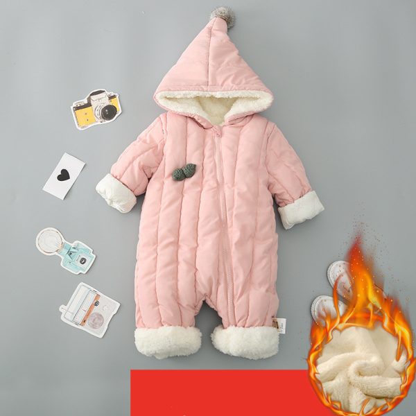 ⁦One Piece Clothes, Winter Thick Hugging Clothes, Winter Clothes, Newborn Down Cotton Padded Clothes, Baby Men's Going Out Clothes⁩ - الصورة ⁦10⁩