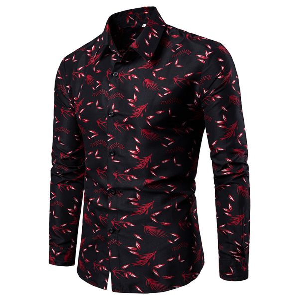 ⁦New Style Long Sleeved Shirts Men's Printed Shirts Men's Tops⁩ - الصورة ⁦3⁩