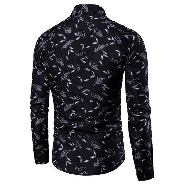 ⁦New Style Long Sleeved Shirts Men's Printed Shirts Men's Tops⁩ - الصورة ⁦5⁩