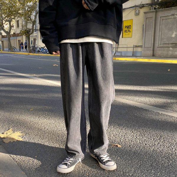 ⁦Beautiful Dirty Shop Port Style Retro Loose Straight-Leg Jeans For Men⁩ - الصورة ⁦4⁩