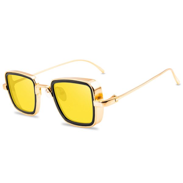 ⁦Vintage Steampunk Sunglasses Men Retro Metal Square⁩ - الصورة ⁦4⁩