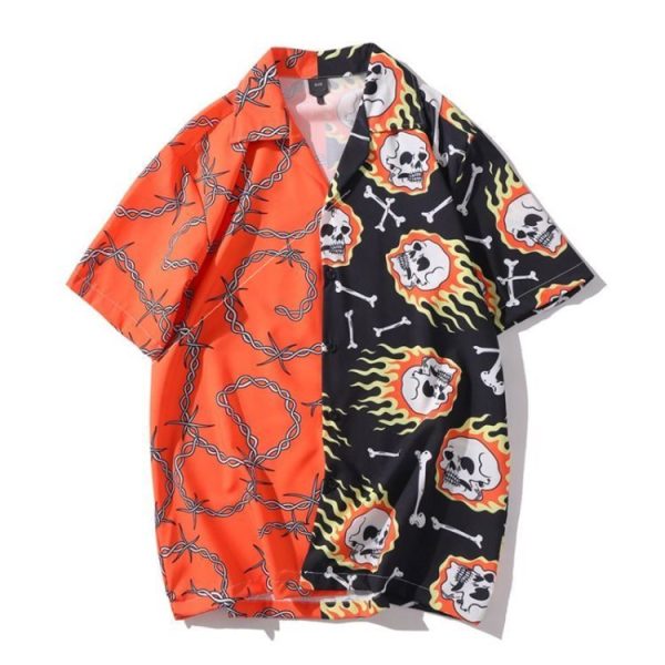 ⁦Beach Fashion Loose Harujuku Shirts for Men⁩ - الصورة ⁦2⁩