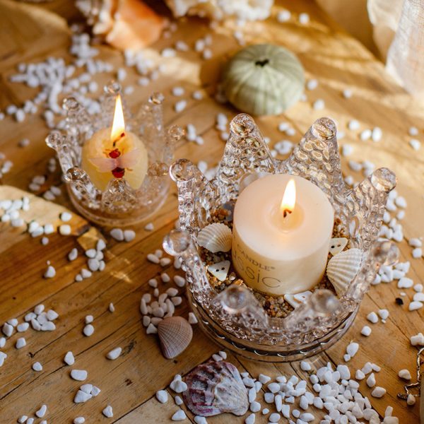 ⁦Crown Ashtray Glass Candle Holder Home Decor Smoking Accessories Gift For Men⁩ - الصورة ⁦4⁩