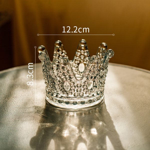 ⁦Crown Ashtray Glass Candle Holder Home Decor Smoking Accessories Gift For Men⁩ - الصورة ⁦2⁩