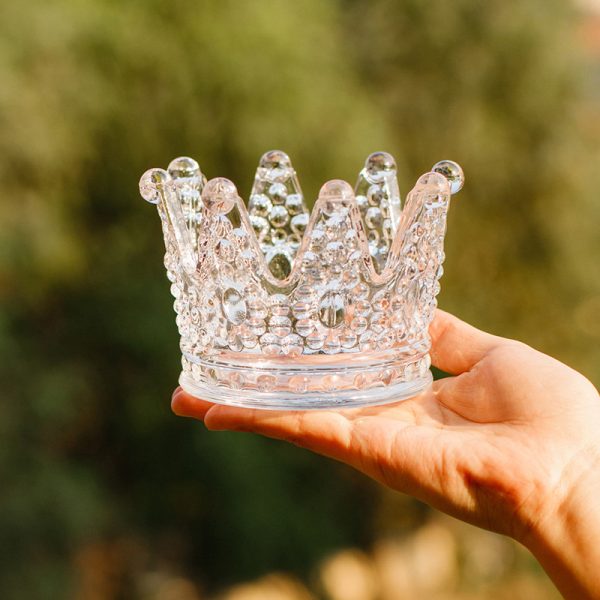 ⁦Crown Ashtray Glass Candle Holder Home Decor Smoking Accessories Gift For Men⁩ - الصورة ⁦5⁩