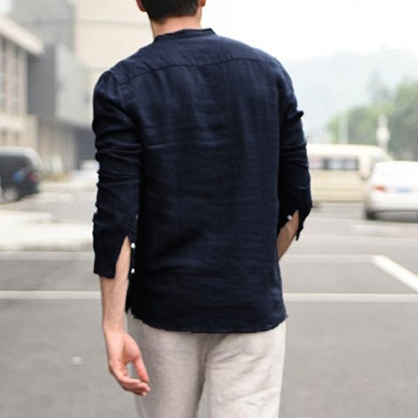 ⁦Plaid Collar Tops Turn Down Men Shirts Clothing⁩ - الصورة ⁦5⁩