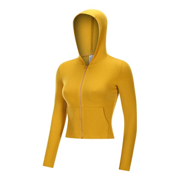 ⁦Women'S Sports Jackets Are Thin, Tight-Fitting Stretch And Quick-Drying Yoga Clothes, Running Tops, Long-Sleeved Fitness Clothes⁩ - الصورة ⁦5⁩