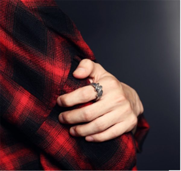 ⁦Sterling Silver Accessories Ring Retro Woven Men And Women Personality Ring⁩ - الصورة ⁦4⁩