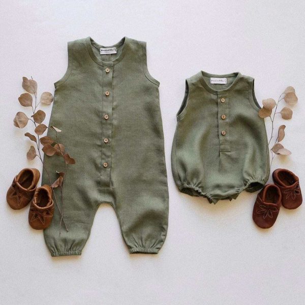 ⁦Baby'S Climbing Suit, Newborn'S Clothes, Baby'S Clothes, Cotton Hemp Kha Clothes, Boys' One-Piece Clothes⁩ - الصورة ⁦5⁩