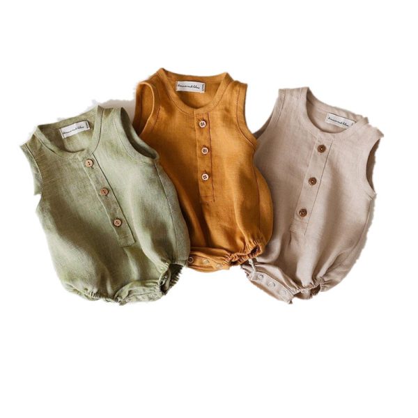 ⁦Baby'S Climbing Suit, Newborn'S Clothes, Baby'S Clothes, Cotton Hemp Kha Clothes, Boys' One-Piece Clothes⁩ - الصورة ⁦4⁩
